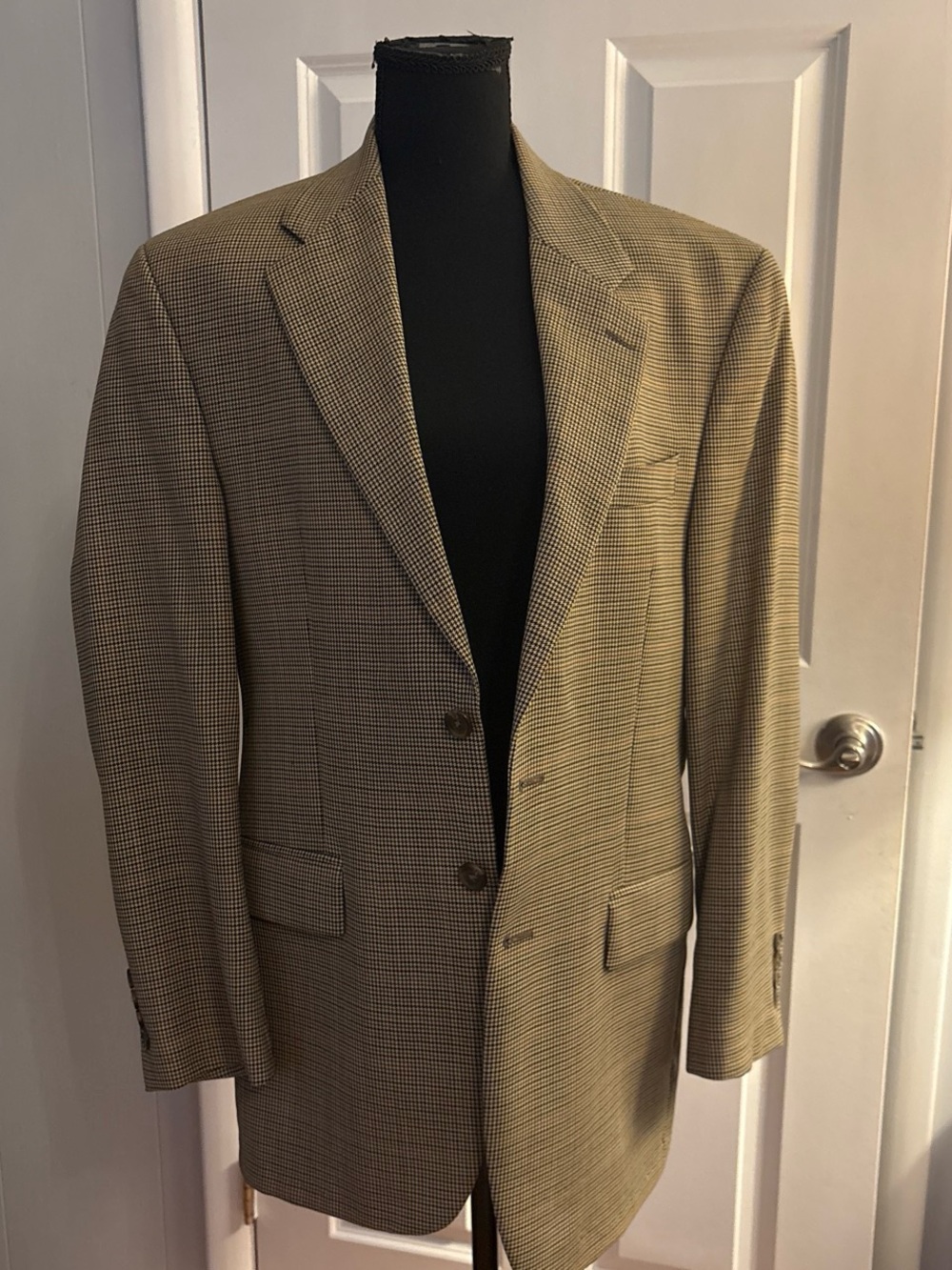 Ralph Lauren Men's Tan Houndstooth Sport Coat